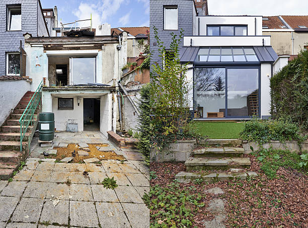 Before and after residential rear extension transformation