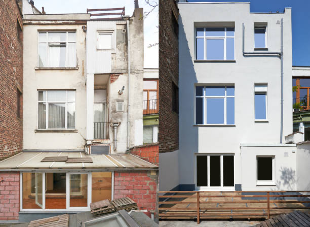 Before and after exterior refurbishment transformation