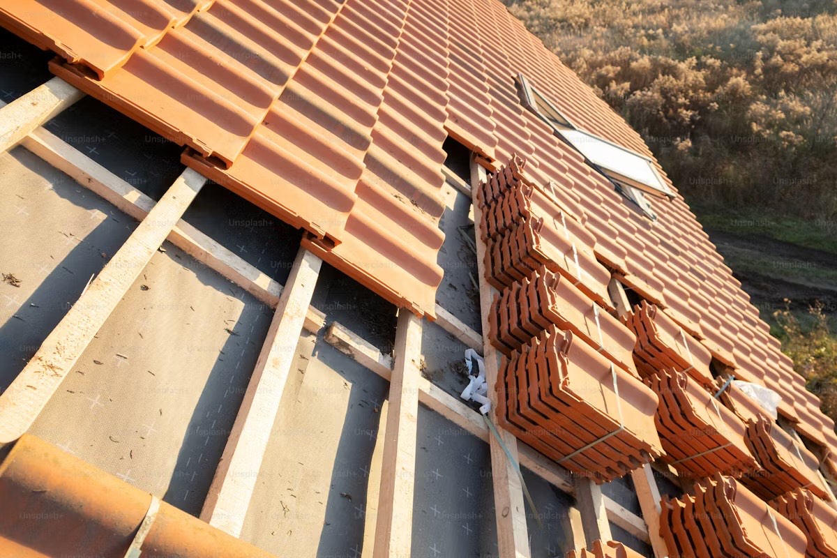 Roofing works in progress